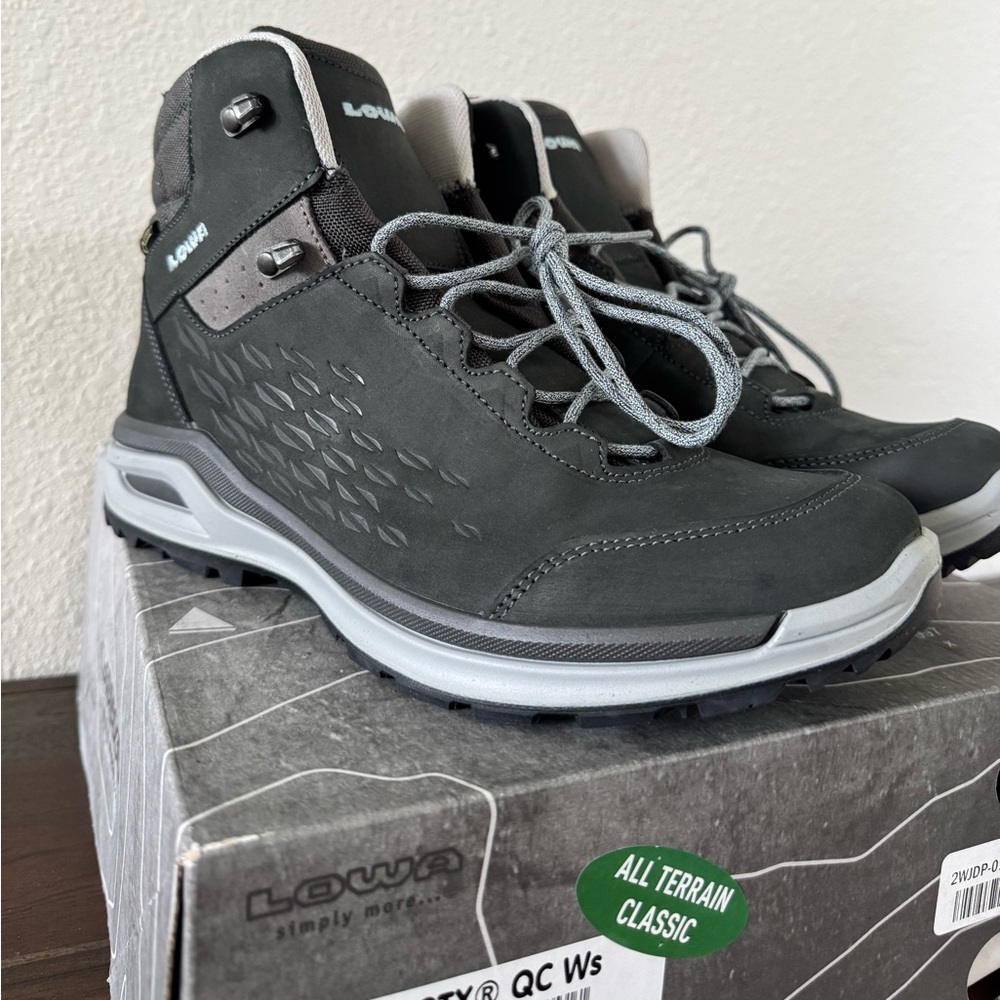 Lowa Gray Hiking Boots with Cushioned Support — Locarno GTX QC